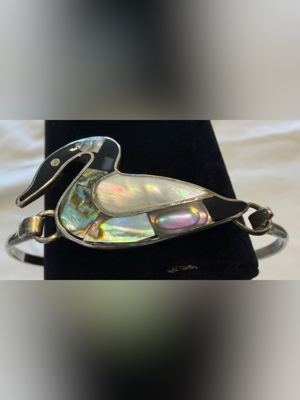 Abalone, Mother of Pearl, & Onyx Inlay Duck Bracelet